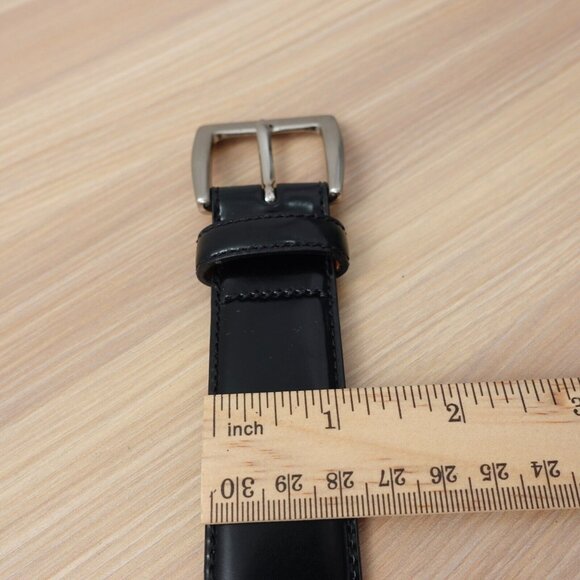 COACH Belt Mens 36 90 Black Leather Italian Dress Formal Work Solid Brass Medium - Picture 7 of 12